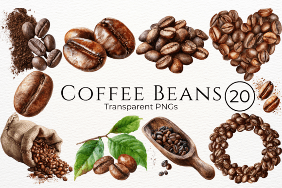 Download Coffee Beans Watercolor Clipart - Premium Resources