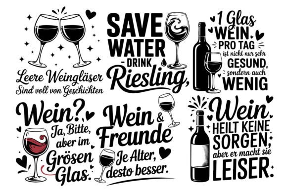Download German Wine Sayings SVG Bundle - Wine sayings Collection